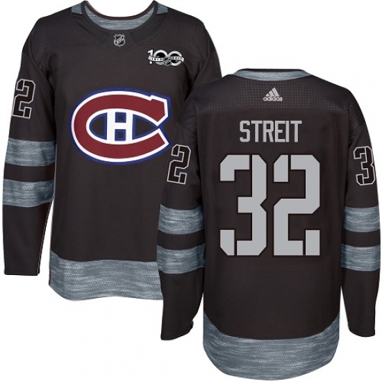 Men's Adidas Montreal Canadiens #32 Mark Streit Authentic Black 1917-2017 100th Anniversary NHL Jersey Men's Adidas Montreal Canadiens #32 Mark Streit Authentic Black 1917-2017 100th Anniversary NHL Jersey
