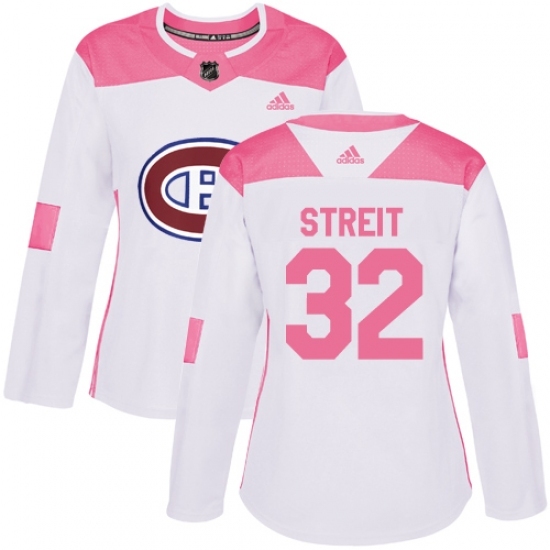 Women's Adidas Montreal Canadiens #32 Mark Streit Authentic White/Pink Fashion NHL Jersey Women's Adidas Montreal Canadiens #32 Mark Streit Authentic White/Pink Fashion NHL Jersey