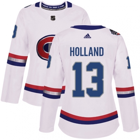 Women's Adidas Montreal Canadiens #13 Peter Holland Authentic White 2017 100 Classic NHL Jersey Women's Adidas Montreal Canadiens #13 Peter Holland Authentic White 2017 100 Classic NHL Jersey