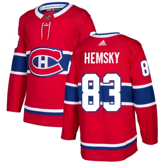 Men's Adidas Montreal Canadiens #83 Ales Hemsky Authentic Red Home NHL Jersey Men's Adidas Montreal Canadiens #83 Ales Hemsky Authentic Red Home NHL Jersey
