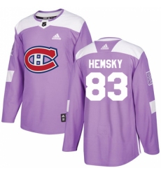 Youth Adidas Montreal Canadiens #83 Ales Hemsky Authentic Purple Fights Cancer Practice NHL Jersey