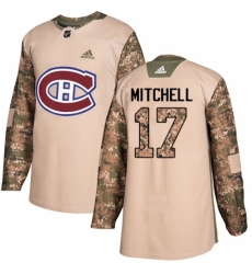Men's Adidas Montreal Canadiens #17 Torrey Mitchell Authentic Camo Veterans Day Practice NHL Jersey