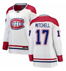 Women's Montreal Canadiens #17 Torrey Mitchell Authentic White Away Fanatics Branded Breakaway NHL Jersey