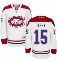Men's Reebok Montreal Canadiens #15 Chris Terry Authentic White Away NHL Jersey