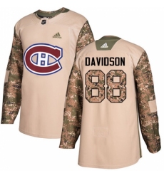Men's Adidas Montreal Canadiens #88 Brandon Davidson Authentic Camo Veterans Day Practice NHL Jersey