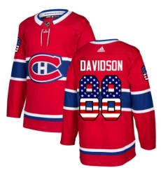 Men's Adidas Montreal Canadiens #88 Brandon Davidson Authentic Red USA Flag Fashion NHL Jersey