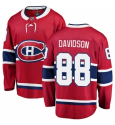 Men's Montreal Canadiens #88 Brandon Davidson Authentic Red Home Fanatics Branded Breakaway NHL Jersey