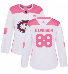 Women's Adidas Montreal Canadiens #88 Brandon Davidson Authentic White/Pink Fashion NHL Jersey
