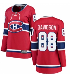 Women's Montreal Canadiens #88 Brandon Davidson Authentic Red Home Fanatics Branded Breakaway NHL Jersey
