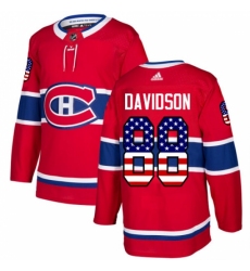 Youth Adidas Montreal Canadiens #88 Brandon Davidson Authentic Red USA Flag Fashion NHL Jersey