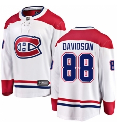 Youth Montreal Canadiens #88 Brandon Davidson Authentic White Away Fanatics Branded Breakaway NHL Jersey