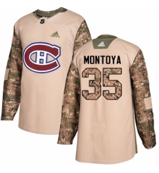 Men's Adidas Montreal Canadiens #35 Al Montoya Authentic Camo Veterans Day Practice NHL Jersey