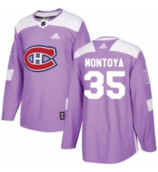 Men's Adidas Montreal Canadiens #35 Al Montoya Authentic Purple Fights Cancer Practice NHL Jersey