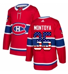 Men's Adidas Montreal Canadiens #35 Al Montoya Authentic Red USA Flag Fashion NHL Jersey