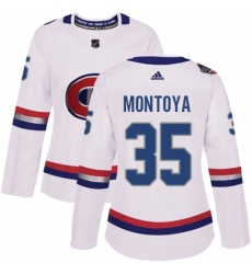 Women's Adidas Montreal Canadiens #35 Al Montoya Authentic White 2017 100 Classic NHL Jersey