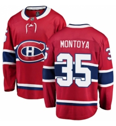 Youth Montreal Canadiens #35 Al Montoya Authentic Red Home Fanatics Branded Breakaway NHL Jersey