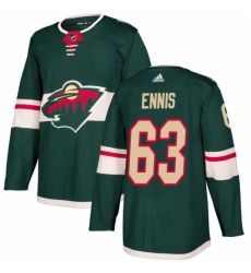 Men's Adidas Minnesota Wild #63 Tyler Ennis Authentic Green Home NHL Jersey