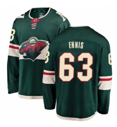 Men's Minnesota Wild #63 Tyler Ennis Authentic Green Home Fanatics Branded Breakaway NHL Jersey