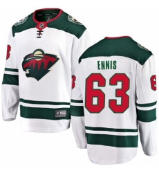 Men's Minnesota Wild #63 Tyler Ennis Authentic White Away Fanatics Branded Breakaway NHL Jersey