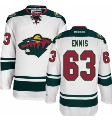 Men's Reebok Minnesota Wild #63 Tyler Ennis Authentic White Away NHL Jersey