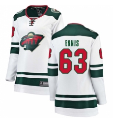 Women's Minnesota Wild #63 Tyler Ennis Authentic White Away Fanatics Branded Breakaway NHL Jersey