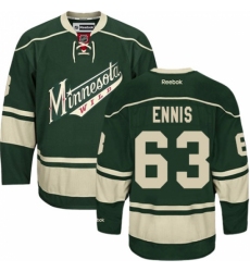 Women's Reebok Minnesota Wild #63 Tyler Ennis Premier Green Third NHL Jersey