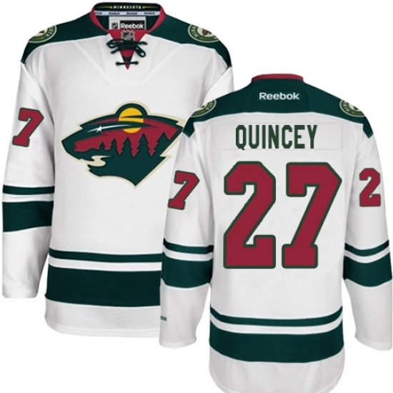 Men's Reebok Minnesota Wild #27 Kyle Quincey Authentic White Away NHL Jersey Men's Reebok Minnesota Wild #27 Kyle Quincey Authentic White Away NHL Jersey