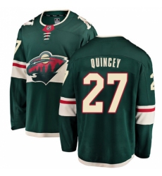 Youth Minnesota Wild #27 Kyle Quincey Authentic Green Home Fanatics Branded Breakaway NHL Jersey