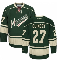 Youth Reebok Minnesota Wild #27 Kyle Quincey Authentic Green Third NHL Jersey