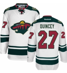 Youth Reebok Minnesota Wild #27 Kyle Quincey Authentic White Away NHL Jersey