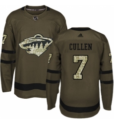 Men's Adidas Minnesota Wild #7 Matt Cullen Authentic Green Salute to Service NHL Jersey Men's Adidas Minnesota Wild #7 Matt Cullen Authentic Green Salute to Service NHL Jersey