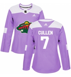 Women's Adidas Minnesota Wild #7 Matt Cullen Authentic Purple Fights Cancer Practice NHL Jersey Women's Adidas Minnesota Wild #7 Matt Cullen Authentic Purple Fights Cancer Practice NHL Jersey