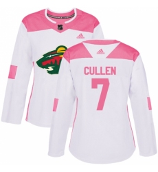 Women's Adidas Minnesota Wild #7 Matt Cullen Authentic White/Pink Fashion NHL Jersey Women's Adidas Minnesota Wild #7 Matt Cullen Authentic White/Pink Fashion NHL Jersey