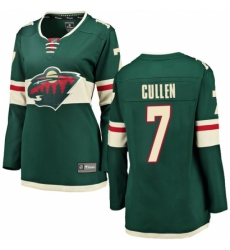 Women's Minnesota Wild #7 Matt Cullen Authentic Green Home Fanatics Branded Breakaway NHL Jersey