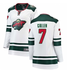 Women's Minnesota Wild #7 Matt Cullen Authentic White Away Fanatics Branded Breakaway NHL Jersey