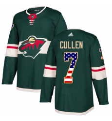 Youth Adidas Minnesota Wild #7 Matt Cullen Authentic Green USA Flag Fashion NHL Jersey