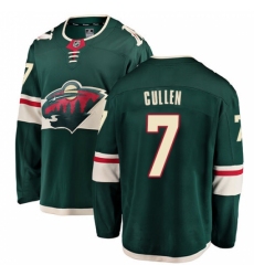 Youth Minnesota Wild #7 Matt Cullen Authentic Green Home Fanatics Branded Breakaway NHL Jersey