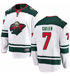 Youth Minnesota Wild #7 Matt Cullen Authentic White Away Fanatics Branded Breakaway NHL Jersey