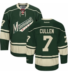 Youth Reebok Minnesota Wild #7 Matt Cullen Authentic Green Third NHL Jersey