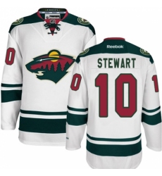 Men's Reebok Minnesota Wild #10 Chris Stewart Authentic White Away NHL Jersey