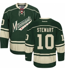 Women's Reebok Minnesota Wild #10 Chris Stewart Authentic Green Third NHL Jersey