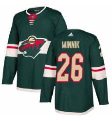 Men's Adidas Minnesota Wild #26 Daniel Winnik Premier Green Home NHL Jersey
