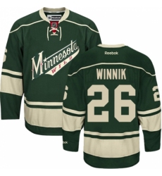Men's Reebok Minnesota Wild #26 Daniel Winnik Authentic Green Third NHL Jersey