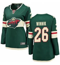 Women's Minnesota Wild #26 Daniel Winnik Authentic Green Home Fanatics Branded Breakaway NHL Jersey