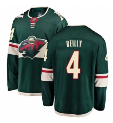 Men's Minnesota Wild #4 Mike Reilly Authentic Green Home Fanatics Branded Breakaway NHL Jersey