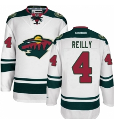 Men's Reebok Minnesota Wild #4 Mike Reilly Authentic White Away NHL Jersey