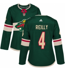 Women's Adidas Minnesota Wild #4 Mike Reilly Premier Green Home NHL Jersey
