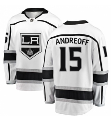Men's Los Angeles Kings #15 Andy Andreoff Authentic White Away Fanatics Branded Breakaway NHL Jersey