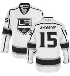 Men's Reebok Los Angeles Kings #15 Andy Andreoff Authentic White Away NHL Jersey