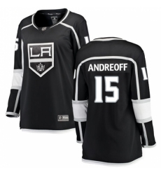 Women's Los Angeles Kings #15 Andy Andreoff Authentic Black Home Fanatics Branded Breakaway NHL Jersey